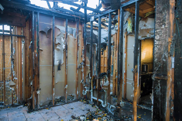 Professional Fire Damage Restoration technician working in New London, TX